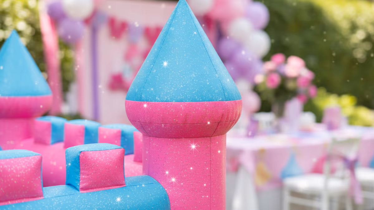 Renta de castillo inflable princesas fiesta temática