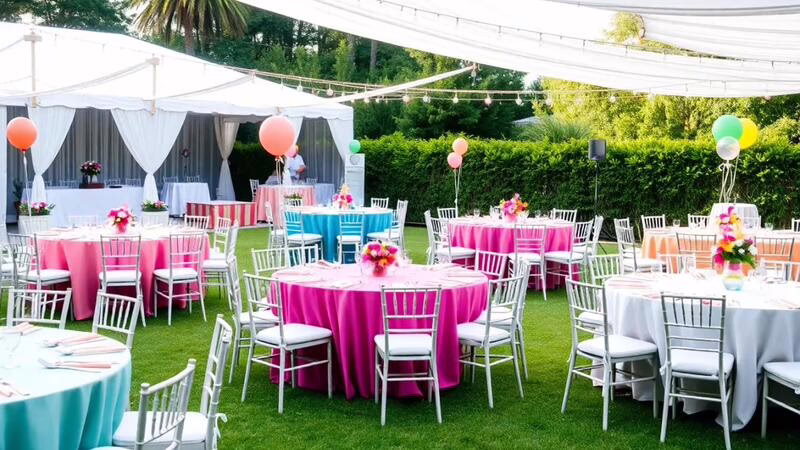 Inflables y mobiliario para garden party y reunión familiar en CDMX